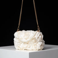Thumbnail for Elegant Rose Flower Dinner Bag Faux Pearl Handbag Metal Chain Crossbody Bag, Drestiny, Handbags, Purses, United States, Canada, Australia, New Zealand, United Kingdom, Flower Handbags, Floral Handbags, Small flower handbags, flower handbags for women, Pink, Purple, Pink Handbags, Purple Handbags, Lavender, Ivory, White, shopdrestiny.com