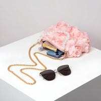 Thumbnail for Elegant Rose Flower Dinner Bag Faux Pearl Handbag Metal Chain Crossbody Bag, Drestiny, Handbags, Purses, United States, Canada, Australia, New Zealand, United Kingdom, Flower Handbags, Floral Handbags, Small flower handbags, flower handbags for women, Pink, Purple, Pink Handbags, Purple Handbags, Lavender, Ivory, White, shopdrestiny.com