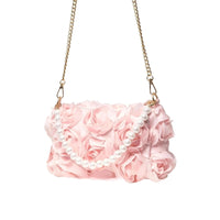 Thumbnail for Elegant Rose Flower Dinner Bag Faux Pearl Handbag Metal Chain Crossbody Bag, Drestiny, Handbags, Purses, United States, Canada, Australia, New Zealand, United Kingdom, Flower Handbags, Floral Handbags, Small flower handbags, flower handbags for women, Pink, Purple, Pink Handbags, Purple Handbags, Lavender, Ivory, White, shopdrestiny.com