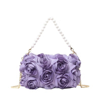 Thumbnail for Elegant Rose Flower Dinner Bag Faux Pearl Handbag Metal Chain Crossbody Bag, Drestiny, Handbags, Purses, United States, Canada, Australia, New Zealand, United Kingdom, Flower Handbags, Floral Handbags, Small flower handbags, flower handbags for women, Pink, Purple, Pink Handbags, Purple Handbags, Lavender, Ivory, White, shopdrestiny.com