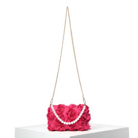 Thumbnail for Elegant Rose Flower Dinner Bag Faux Pearl Handbag Metal Chain Crossbody Bag, Drestiny, Handbags, Purses, United States, Canada, Australia, New Zealand, United Kingdom, Flower Handbags, Floral Handbags, Small flower handbags, flower handbags for women, Pink, Purple, Pink Handbags, Purple Handbags, Lavender, Ivory, White, Deep Pink, Black, shopdrestiny.com