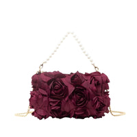 Thumbnail for Elegant Rose Flower Dinner Bag Faux Pearl Handbag Metal Chain Crossbody Bag, Drestiny, Handbags, Purses, United States, Canada, Australia, New Zealand, United Kingdom, Flower Handbags, Floral Handbags, Small flower handbags, flower handbags for women, Pink, Purple, Pink Handbags, Purple Handbags, Lavender, Ivory, White, Deep Pink, Black, shopdrestiny.com