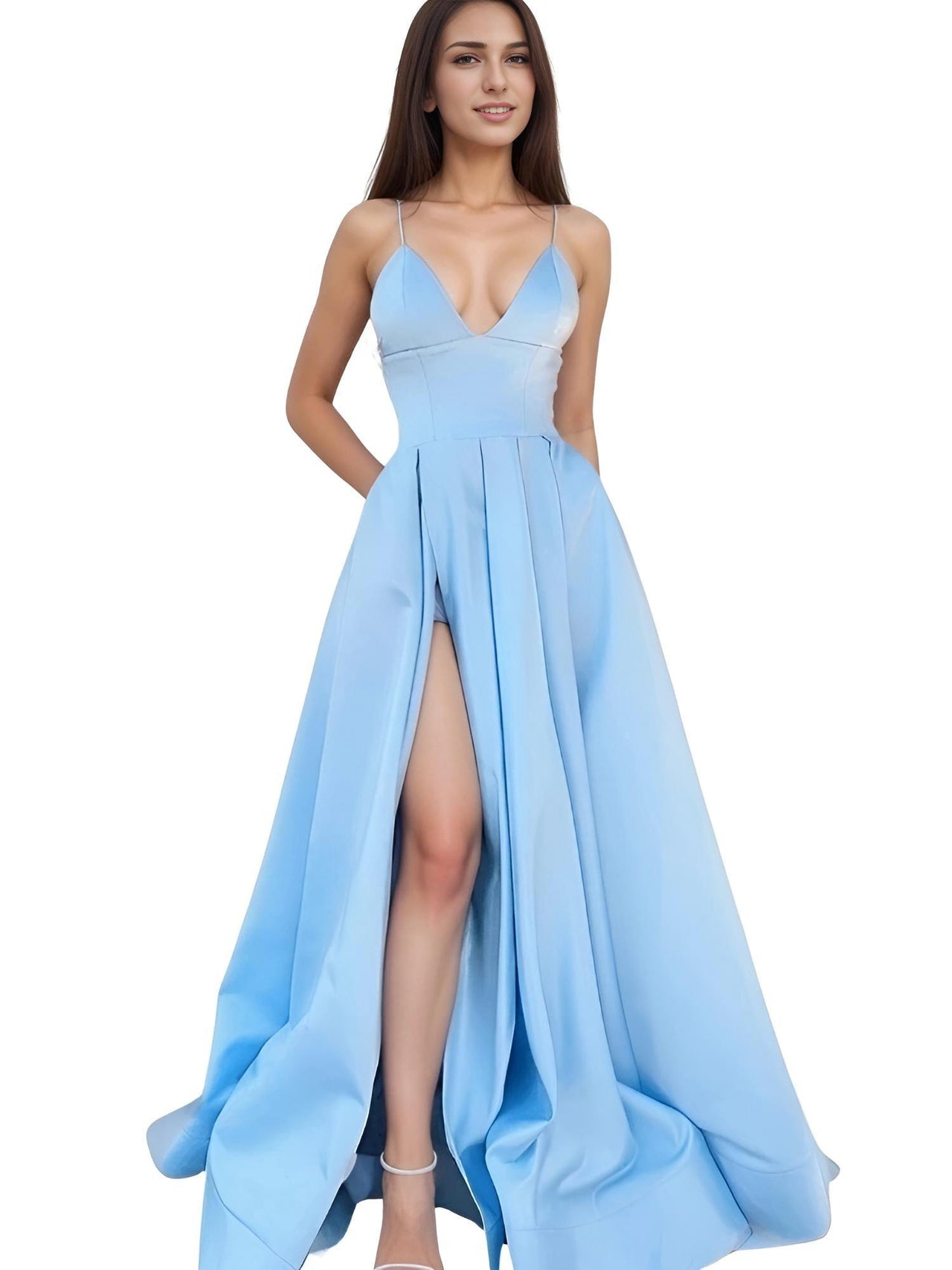 Evening Gown With Pockets - Get Custom Sizing & Colors! -, Maxi Dress , Drestiny , 10, 12, 14, 16, 2, 4, 6, 8, Apricot, Australia, Black, Blue, Canada, Dark Green, Deep Pink, Green, Khaki, Light Blue, Maxi Dresses, New Zealand, Pink, Purple, Red, Royal Blue, Sleeveless, Teal, United Kingdom, United States, Yellow , Drestiny , www.shopdrestiny.com