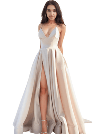 Thumbnail for Evening Gown With Pockets - Get Custom Sizing & Colors! -, Maxi Dress , Drestiny , 10, 12, 14, 16, 2, 4, 6, 8, Apricot, Australia, Black, Blue, Canada, Dark Green, Deep Pink, Green, Khaki, Light Blue, Maxi Dresses, New Zealand, Pink, Purple, Red, Royal Blue, Sleeveless, Teal, United Kingdom, United States, Yellow , Drestiny , www.shopdrestiny.com