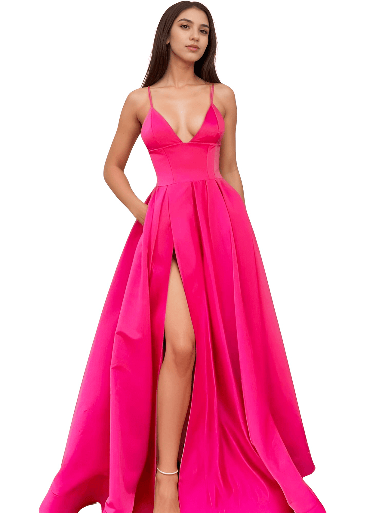 Evening Gown With Pockets - Get Custom Sizing & Colors! -, Maxi Dress , Drestiny , 10, 12, 14, 16, 2, 4, 6, 8, Apricot, Australia, Black, Blue, Canada, Dark Green, Deep Pink, Green, Khaki, Light Blue, Maxi Dresses, New Zealand, Pink, Purple, Red, Royal Blue, Sleeveless, Teal, United Kingdom, United States, Yellow , Drestiny , www.shopdrestiny.com