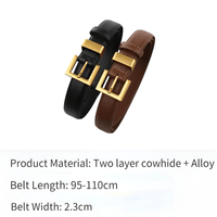 Thumbnail for Fashion Leather Square Gold Buckle Belt Minimalist Jeans Clothing Accessories Luxury Designer Brand Belt for Women, Drestiny, Belts, Accessories For Women, Leather Belts, Black Leather Belt, Brown Leather Belt, Gender_Women, United States, Canada, Australia, New Zealand, United Kingdom, Brown, Black, 105cm, shopdrestiny.com