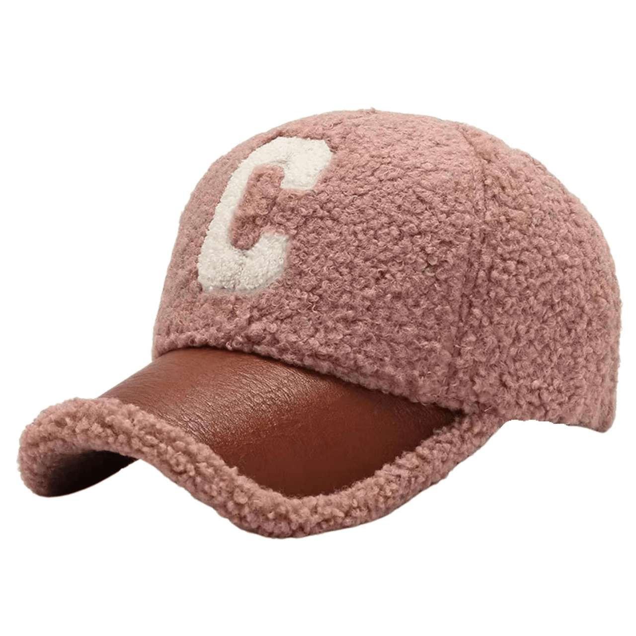 Faux Lambswool Baseball Caps Letter C Embroidery Snap Back Hats For Women Men, Drestiny, Lambswool Baseball Cap, Winter Baseball Cap, Luxury Faux Fur Baseball Cap, Faux Cashmere Baseball Cap, Designer Baseball Cap Lambswool, United States, USA, Canada, Australia, New Zealand, United Kingdom, UK, Khaki, Black, Beige, Pink, White, Brown, Dark Grey, One Size, Adjustable Baseball Cap, Shopdrestiny.com