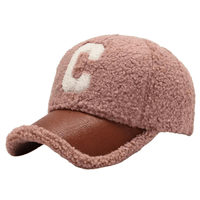 Thumbnail for Faux Lambswool Baseball Caps Letter C Embroidery Snap Back Hats For Women Men, Drestiny, Lambswool Baseball Cap, Winter Baseball Cap, Luxury Faux Fur Baseball Cap, Faux Cashmere Baseball Cap, Designer Baseball Cap Lambswool, United States, USA, Canada, Australia, New Zealand, United Kingdom, UK, Khaki, Black, Beige, Pink, White, Brown, Dark Grey, One Size, Adjustable Baseball Cap, Shopdrestiny.com