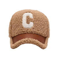 Thumbnail for Faux Lambswool Baseball Caps Letter C Embroidery Snap Back Hats For Women Men, Drestiny, Lambswool Baseball Cap, Winter Baseball Cap, Luxury Faux Fur Baseball Cap, Faux Cashmere Baseball Cap, Designer Baseball Cap Lambswool, United States, USA, Canada, Australia, New Zealand, United Kingdom, UK, Khaki, Black, Beige, Pink, White, Brown, Dark Grey, One Size, Adjustable Baseball Cap, Shopdrestiny.com