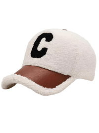 Thumbnail for Faux Lambswool Baseball Cap Letter C Snap Back Hats For Women Men