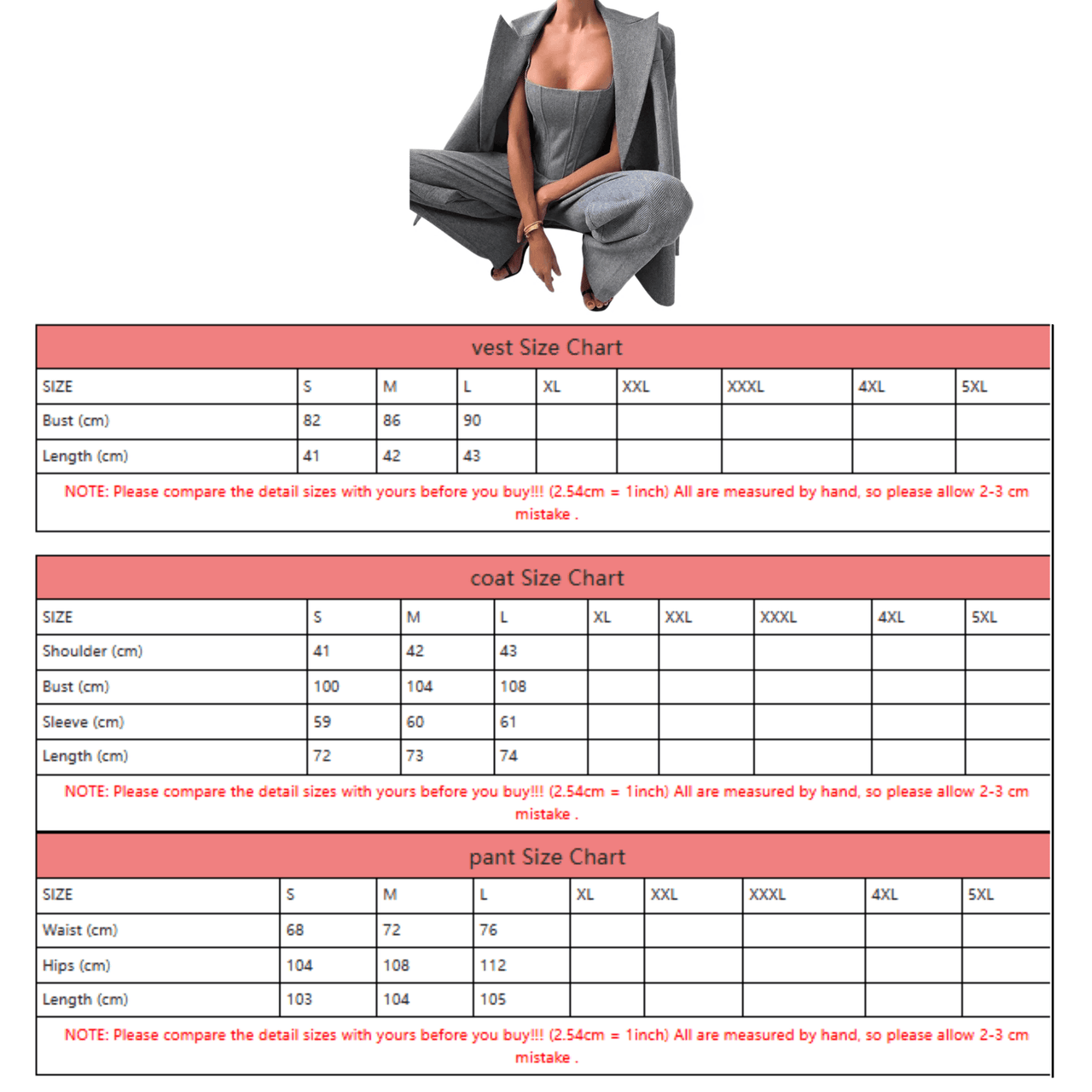 Fish Bone Top Blazer Pants Sets 3 Pieces For Women Solid One Button Jacket Crop Tops High Waist Pocket Pants Lady Office Set, Drestiny, Pant Sets, Pant Suits, Sets, Blazers, Jackets, Crop Tops, 3 Piece Grey Suit for Women, 3 Piece Pink Suit for Women, Dress Pants, Casual Pants, Pantsuits, S, M, L, United States, Australia, New Zealand, United Kingdom, Sleeveless, Long Sleeve, Grey, Pink, shopdrestiny.com