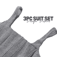 Thumbnail for Fish Bone Top Blazer Pants Sets 3 Pieces For Women Solid One Button Jacket Crop Tops High Waist Pocket Pants Lady Office Set, Drestiny, Pant Sets, Pant Suits, Sets, Blazers, Jackets, Crop Tops, 3 Piece Grey Suit for Women, 3 Piece Pink Suit for Women, Dress Pants, Casual Pants, Pantsuits, S, M, L, United States, Australia, New Zealand, United Kingdom, Sleeveless, Long Sleeve, Grey, Pink, shopdrestiny.com