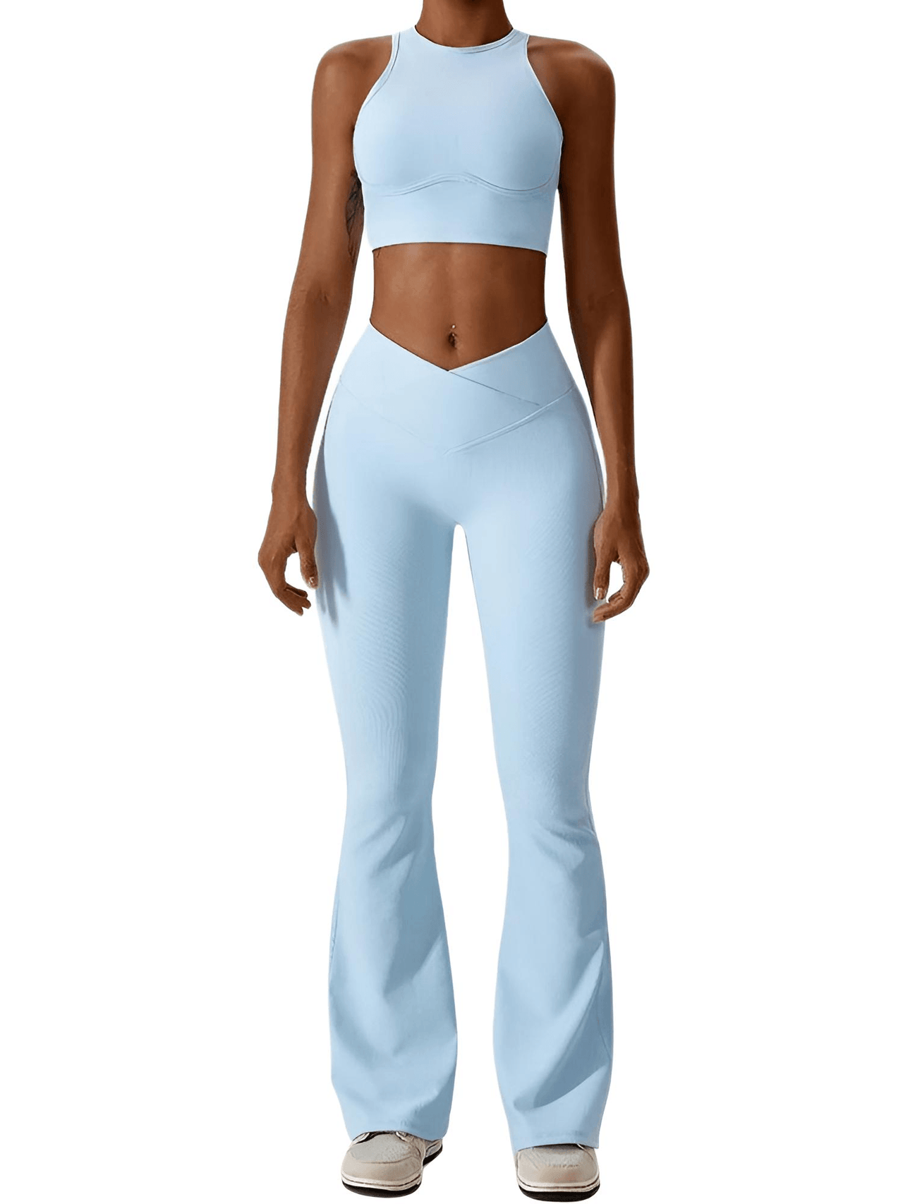 Flare Leg Yoga Pants Women's High Waist Wide Leg Pants -, Pants , Drestiny , 10, 12, 14, 8, Australia, Black, Blue, Casual Pants, Green, L, Light Blue, M, New Zealand, Olive Green, S, Sky Blue, United Kingdom, United States, White, XL , Drestiny , www.shopdrestiny.com