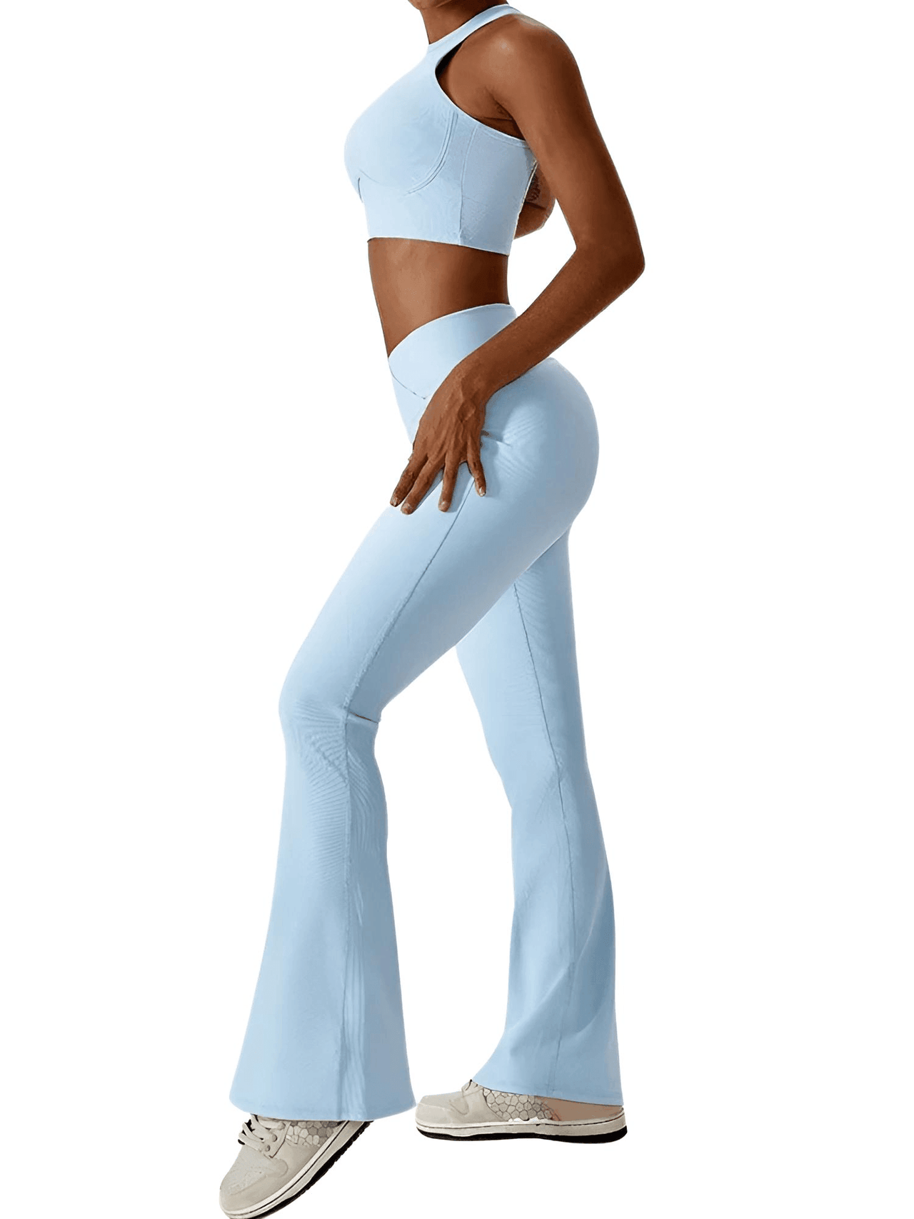 Flare Leg Yoga Pants Women's High Waist Wide Leg Pants -, Pants , Drestiny , 10, 12, 14, 8, Australia, Black, Blue, Casual Pants, Green, L, Light Blue, M, New Zealand, Olive Green, S, Sky Blue, United Kingdom, United States, White, XL , Drestiny , www.shopdrestiny.com