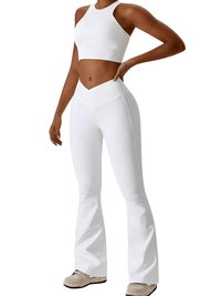 Thumbnail for Flare Leg Yoga Pants Women's High Waist Wide Leg Pants -, Pants , Drestiny , 10, 12, 14, 8, Australia, Black, Blue, Casual Pants, Green, L, Light Blue, M, New Zealand, Olive Green, S, Sky Blue, United Kingdom, United States, White, XL , Drestiny , www.shopdrestiny.com