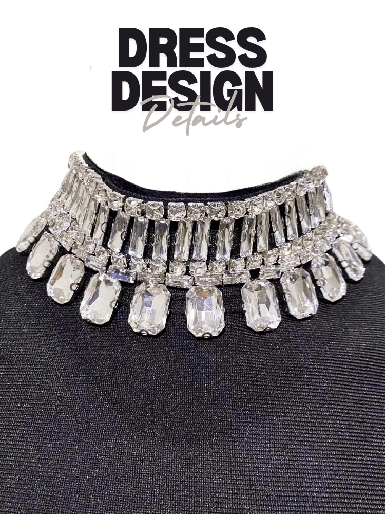 Flare Sleeve Shining Diamond Neck Long Dress Elegant Woman Black Bandage Evening Party Dress Cocktail Party Outfit, Drestiny, Ankle Length Dresses, Cocktail Dresses, Hollywood Dresses, Long Black Dresses, Maxi Dresses, Black, Silver, Diamond Dresses, Long Sleeves, Long Sleeve Dresses, United States, Canada, Australia, New Zealand, United Kingdom, XS, S, M, L, XL, shopdrestiny.com