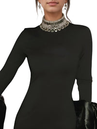 Thumbnail for Flare Sleeve Shining Diamond Neck Long Dress Elegant Woman Black Bandage Evening Party Dress Cocktail Party Outfit, Drestiny, Ankle Length Dresses, Cocktail Dresses, Hollywood Dresses, Long Black Dresses, Maxi Dresses, Black, Silver, Diamond Dresses, Long Sleeves, Long Sleeve Dresses, United States, Canada, Australia, New Zealand, United Kingdom, XS, S, M, L, XL, shopdrestiny.com