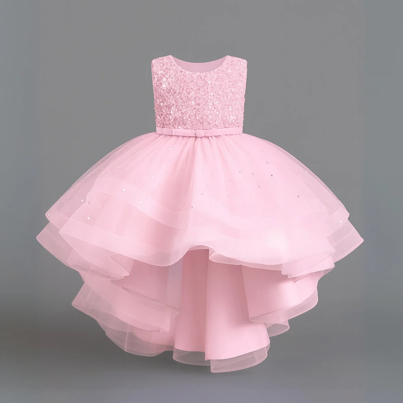 Flower Girl's Trailing Sequin Dress Baby Wedding Christmas Party Dress Teenager Children Kids Elegant Dress for 3-15Years