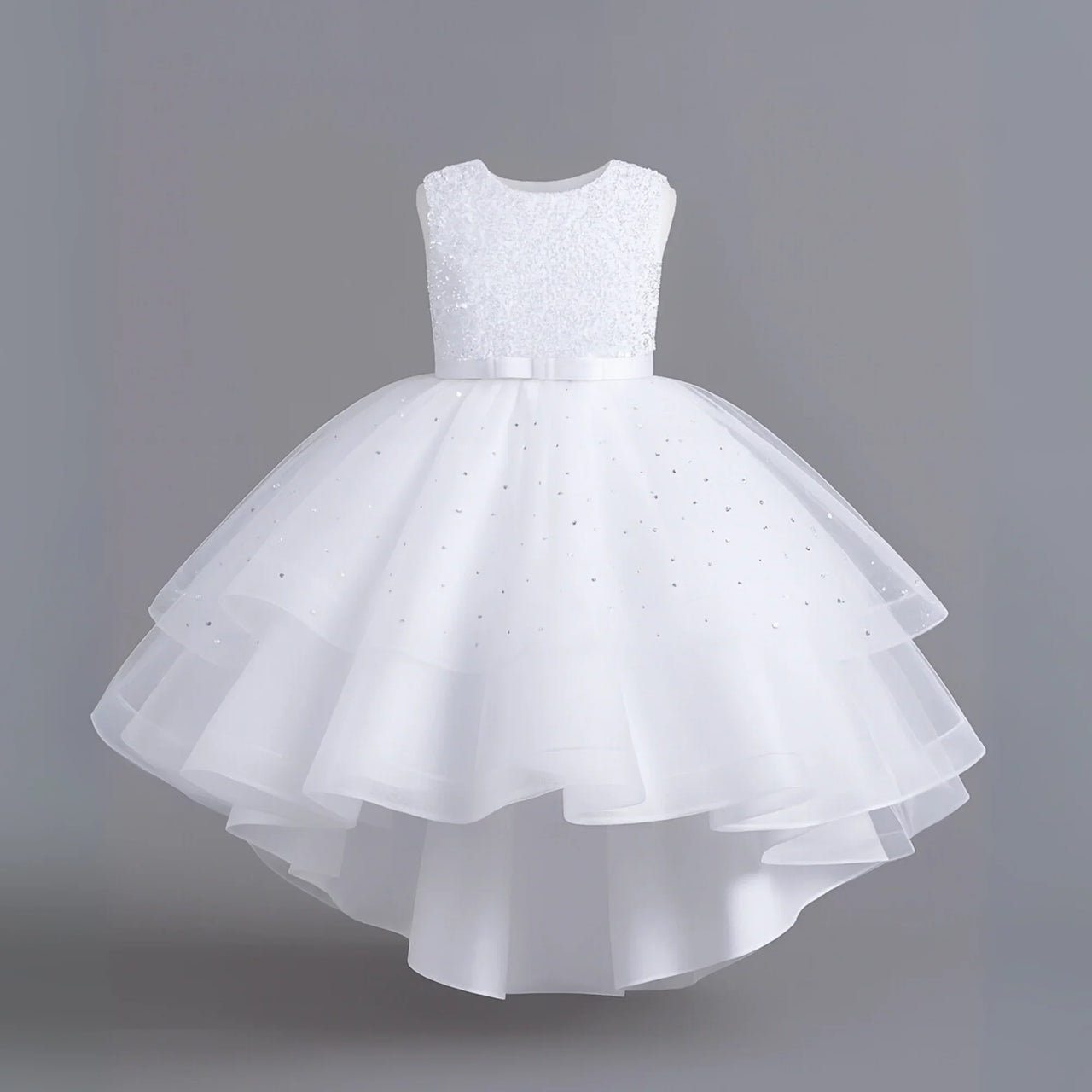 Flower Girl's Trailing Sequin Dress Baby Wedding Christmas Party Dress Teenager Children Kids Elegant Dress for 3-15Years