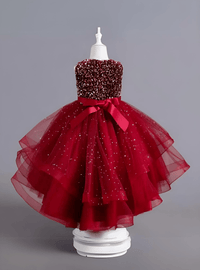 Thumbnail for Flower Girl's Trailing Sequin Dress Baby Wedding Christmas Party Trailing Dress Teenager Children Kids Elegant Dress for 3-15Years, Drestiny, Dresses, Midi Dresses, Sleeveless, United States, USA, Canada, Australia, New Zealand, United Kingdom, UK, 3-4T, 5T, 6-7T, 8Y, 9-10Y, 11-12Y, 13-14Y, Gold, Wine Red, Sky Blue, Purple, Pink, White, Navy, girls' flower girl dresses, girls' formal trailing dresses, shopdrestiny.com