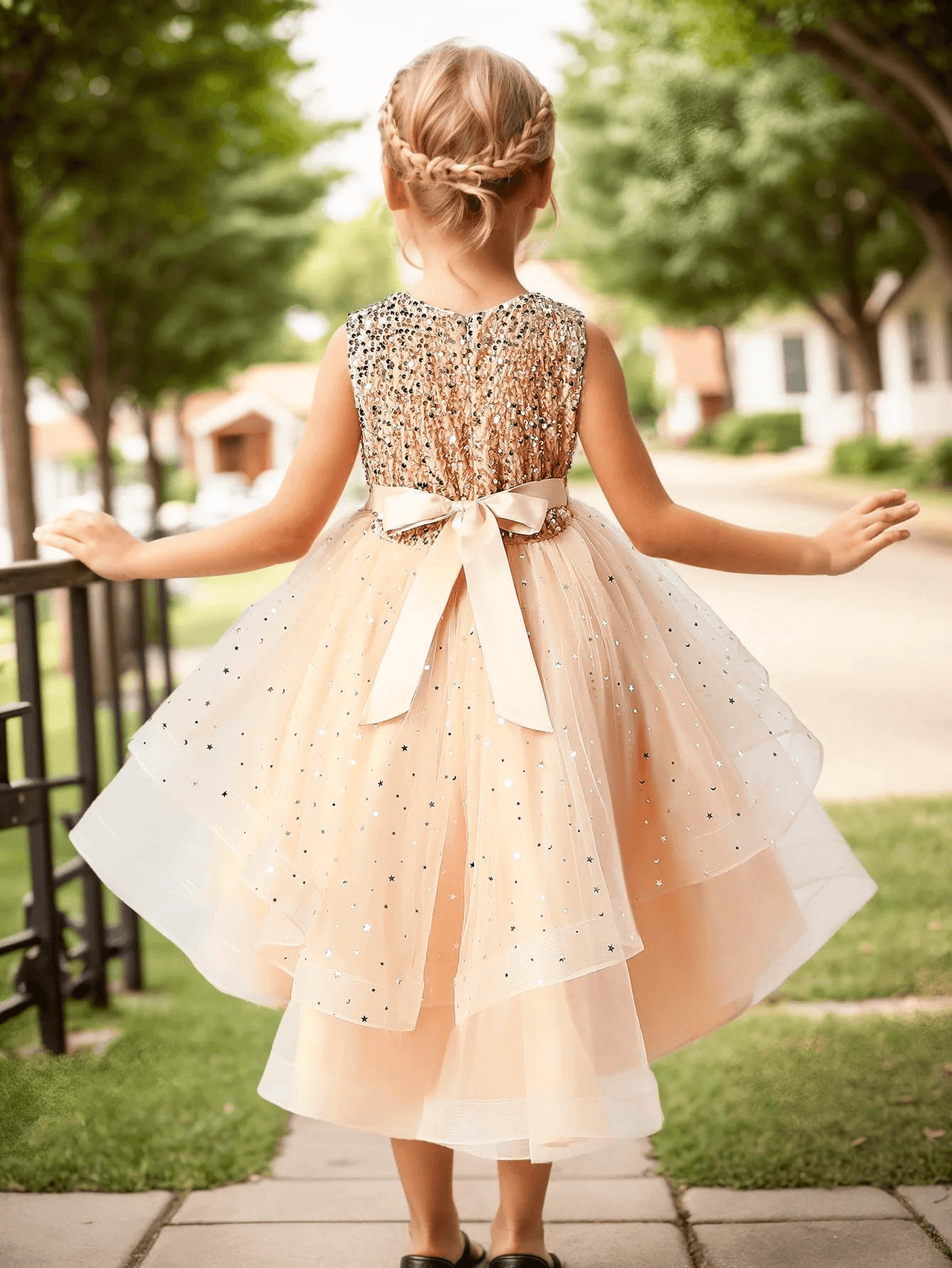 Flower Girl's Trailing Sequin Dress Baby Wedding Christmas Party Trailing Dress Teenager Children Kids Elegant Dress for 3-15Years, Drestiny, Dresses, Midi Dresses, Sleeveless, United States, USA, Canada, Australia, New Zealand, United Kingdom, UK, 3-4T, 5T, 6-7T, 8Y, 9-10Y, 11-12Y, 13-14Y, Gold, Wine Red, Sky Blue, Purple, Pink, White, Navy, girls' flower girl dresses, girls' formal trailing dresses, shopdrestiny.com