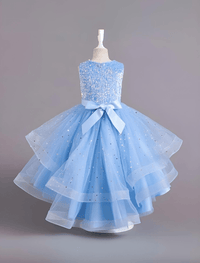 Thumbnail for Flower Girl's Trailing Sequin Dress Baby Wedding Christmas Party Trailing Dress Teenager Children Kids Elegant Dress for 3-15Years, Drestiny, Dresses, Midi Dresses, Sleeveless, United States, USA, Canada, Australia, New Zealand, United Kingdom, UK, 3-4T, 5T, 6-7T, 8Y, 9-10Y, 11-12Y, 13-14Y, Gold, Wine Red, Sky Blue, Purple, Pink, White, Navy, girls' flower girl dresses, girls' formal trailing dresses, shopdrestiny.com