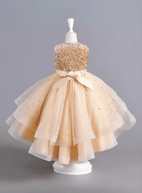 Thumbnail for Flower Girl's Trailing Sequin Dress Baby Wedding Christmas Party Trailing Dress Teenager Children Kids Elegant Dress for 3-15Years, Drestiny, Dresses, Midi Dresses, Sleeveless, United States, USA, Canada, Australia, New Zealand, United Kingdom, UK, 3-4T, 5T, 6-7T, 8Y, 9-10Y, 11-12Y, 13-14Y, Gold, Wine Red, Sky Blue, Purple, Pink, White, Navy, girls' flower girl dresses, girls' formal trailing dresses, shopdrestiny.com