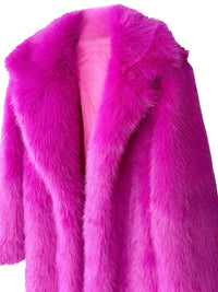 Thumbnail for Fluffy Super Long Fur Coats Women's Jacket Winter Lapel Thick Faux Fur Coats Jacket for Women Outerwear, Drestiny, Extra long faux fur coat, Long faux fur coat women, oversized faux fur coat, Maxi faux fur coat, Luxury faux fur coat long, S, M, L, XL, 2, 4, 6, 8, 10, 12, United States, USA, Canada, Australia, New Zealand, Coats, United Kingdom, UK, Fuchsia, White, Black, Red, Royal Blue, shopdrestiny.com