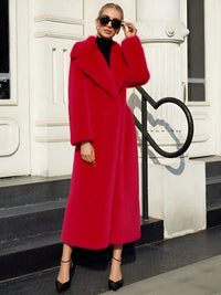 Thumbnail for Fluffy Super Long Fur Coats Women's Jacket Winter Lapel Thick Faux Fur Coats Jacket for Women Outerwear, Drestiny, Extra long faux fur coat, Long faux fur coat women, oversized faux fur coat, Maxi faux fur coat, Luxury faux fur coat long, S, M, L, XL, 2, 4, 6, 8, 10, 12, United States, USA, Canada, Australia, New Zealand, Coats, United Kingdom, UK, Fuchsia, White, Black, Red, Royal Blue, shopdrestiny.com