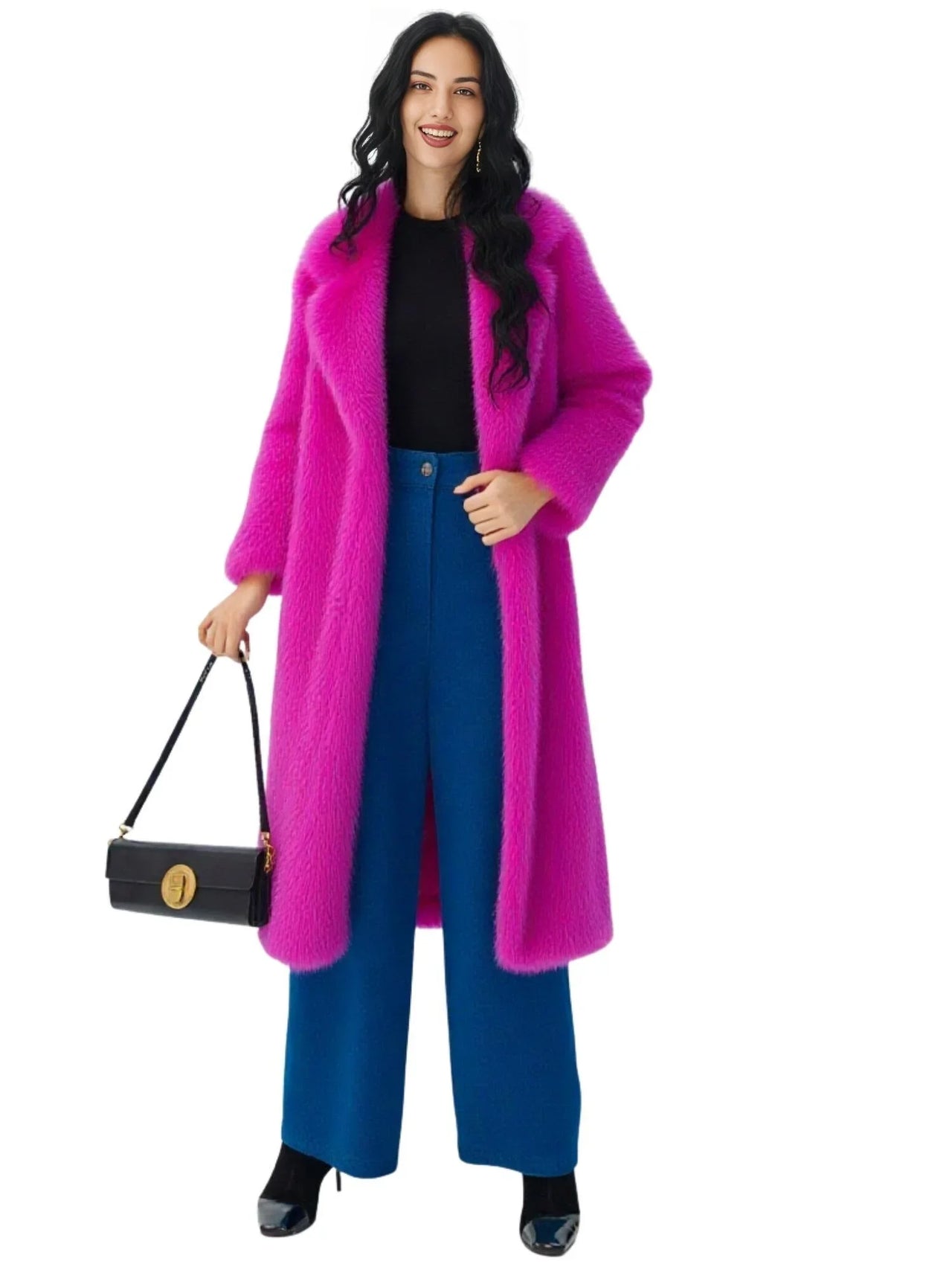 Fluffy Super Long Fur Coats Women's Jacket Winter Lapel Thick Faux Fur Coats Jacket for Women Outerwear, Drestiny, Extra long faux fur coat, Long faux fur coat women, oversized faux fur coat, Maxi faux fur coat, Luxury faux fur coat long, S, M, L, XL, 2, 4, 6, 8, 10, 12, United States, USA, Canada, Australia, New Zealand, Coats, United Kingdom, UK, Fuchsia, White, Black, Red, Royal Blue, shopdrestiny.com