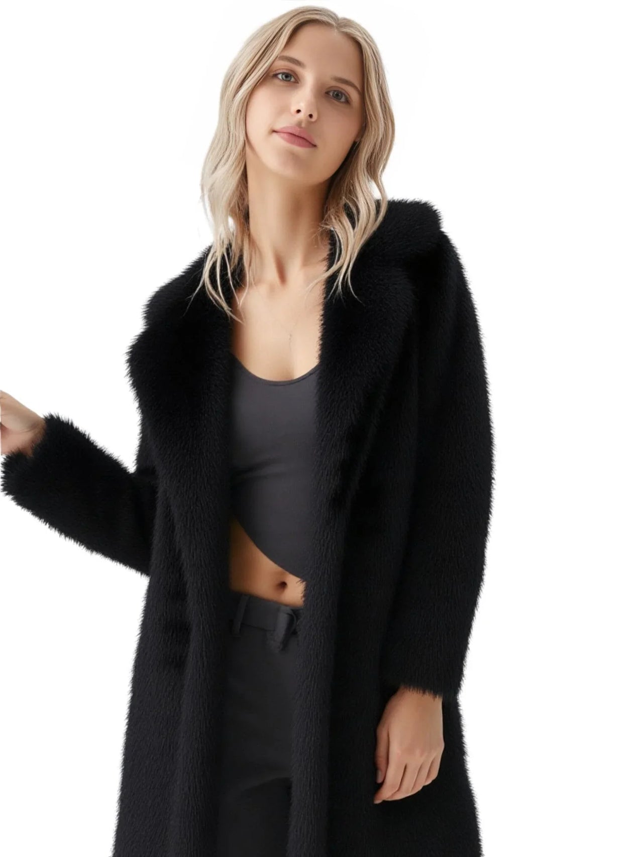 Fluffy Super Long Fur Coats Women's Jacket Winter Lapel Thick Faux Fur Coats Jacket for Women Outerwear, Drestiny, Extra long faux fur coat, Long faux fur coat women, oversized faux fur coat, Maxi faux fur coat, Luxury faux fur coat long, S, M, L, XL, 2, 4, 6, 8, 10, 12, United States, USA, Canada, Australia, New Zealand, Coats, United Kingdom, UK, Fuchsia, White, Black, Red, Royal Blue, shopdrestiny.com