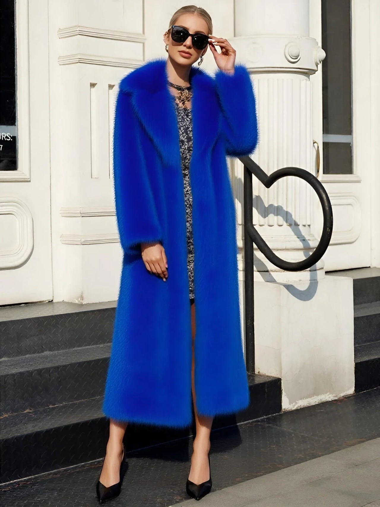 Fluffy Super Long Fur Coats Women's Jacket Winter Lapel Thick Faux Fur Coats Jacket for Women Outerwear, Drestiny, Extra long faux fur coat, Long faux fur coat women, oversized faux fur coat, Maxi faux fur coat, Luxury faux fur coat long, S, M, L, XL, 2, 4, 6, 8, 10, 12, United States, USA, Canada, Australia, New Zealand, Coats, United Kingdom, UK, Fuchsia, White, Black, Red, Royal Blue, shopdrestiny.com