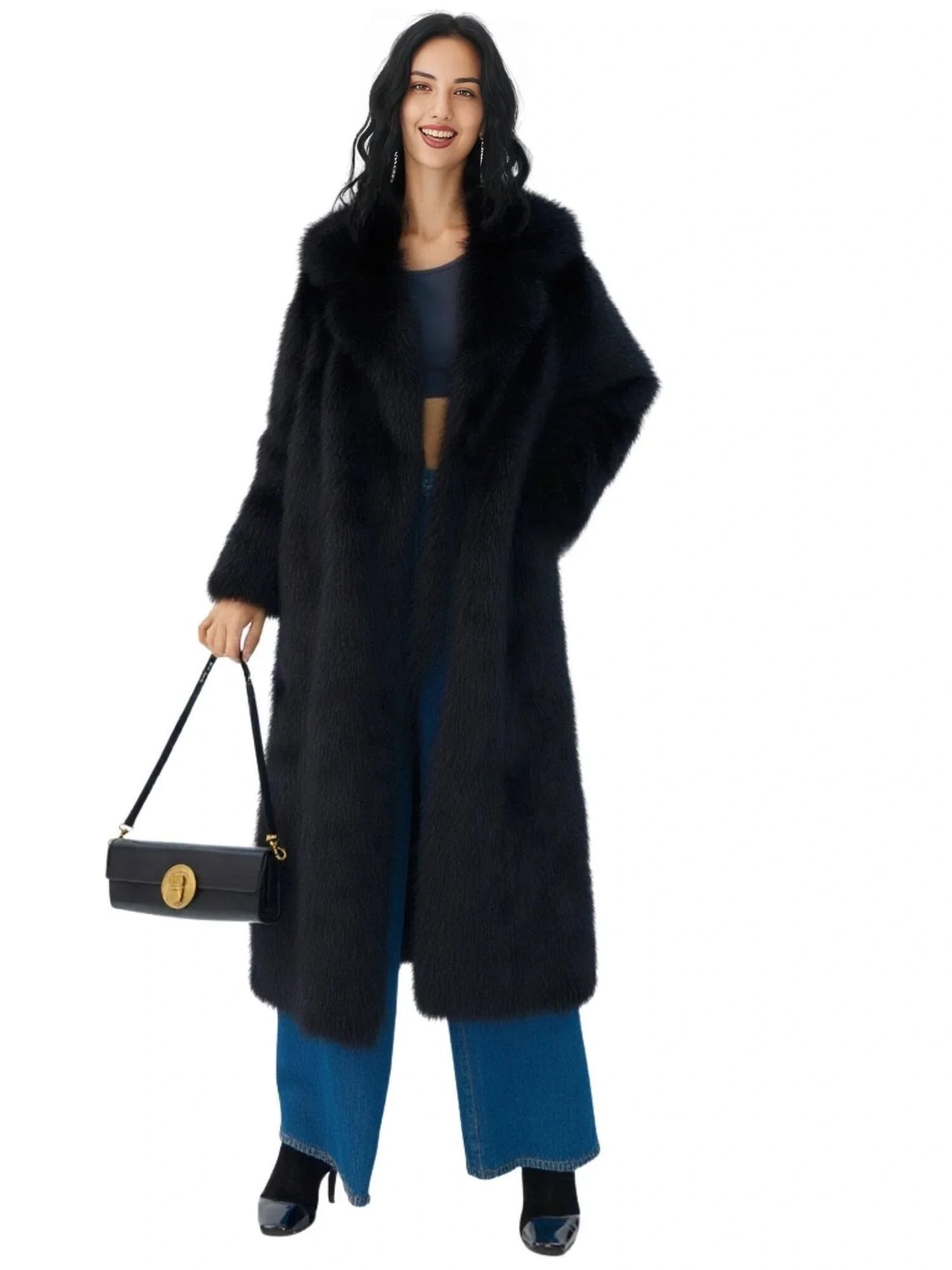 Fluffy Super Long Fur Coats Women's Jacket Winter Lapel Thick Faux Fur Coats Jacket for Women Outerwear, Drestiny, Extra long faux fur coat, Long faux fur coat women, oversized faux fur coat, Maxi faux fur coat, Luxury faux fur coat long, S, M, L, XL, 2, 4, 6, 8, 10, 12, United States, USA, Canada, Australia, New Zealand, Coats, United Kingdom, UK, Fuchsia, White, Black, Red, Royal Blue, shopdrestiny.com
