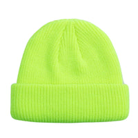 Thumbnail for Fluorescent yellow beanie on a white background