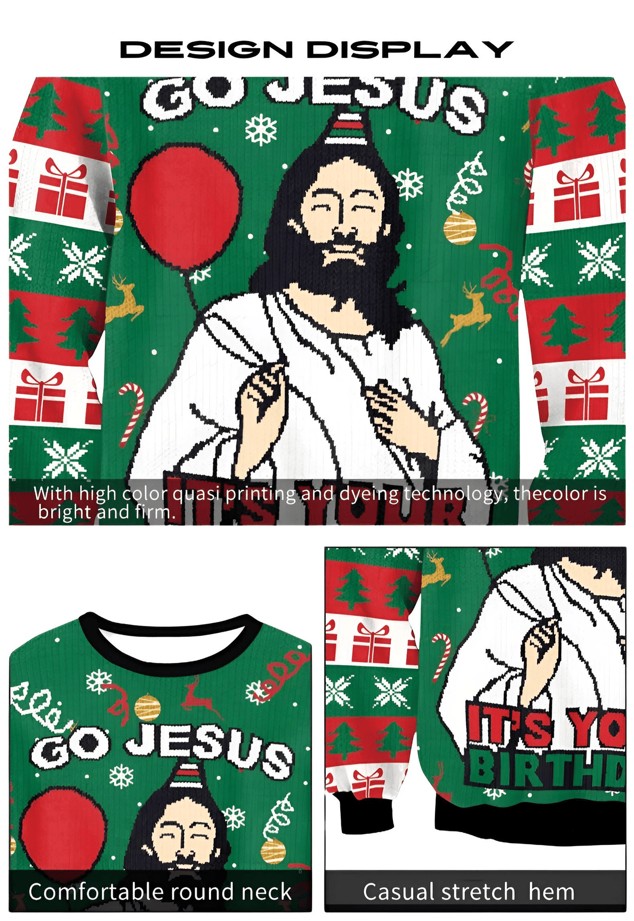 Funny Ugly Christmas Sweaters Jumpers Holiday Party Xmas Sweatshirts, Drestiny, Sweaters, Pullovers, Sweatshirts, Long Sleeves, Green, Red, Black, Yellow, Gold, United States, Australia, New Zealand, United Kingdom, S, M,L, XL, shopdrestiny.com