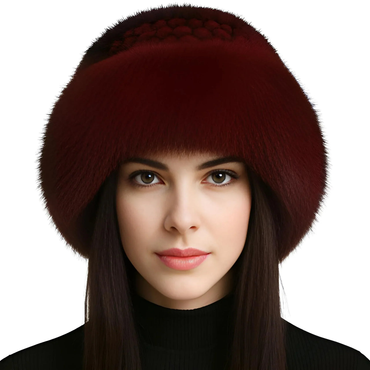 Genuine Real Natural Knitted Mink Fur Hat Cap Luxury Women's Knit Fashion Winter Headwear Warm Real Fox Fur Hats