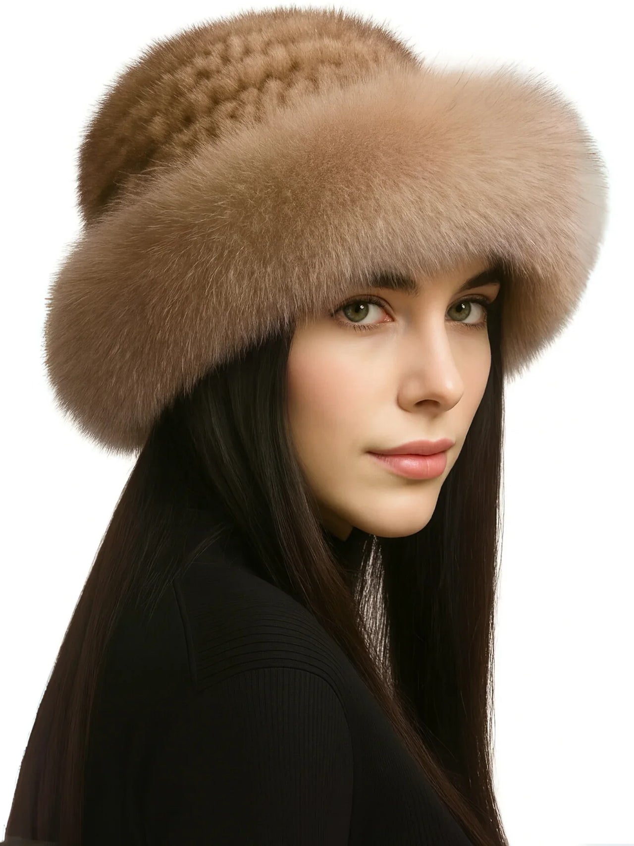 Genuine Real Natural Knitted Mink Fur Hat Cap Luxury Women's Knit Fashion Winter Headwear Warm Real Fox Fur Hats