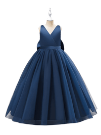 Thumbnail for Girl's Long White Dresses For Weddings, Formal Evenings, Birthday Parties or Kid's First Communion -, Dress , Drestiny , 10, 10T, 12, 12T, 2T, 4T, 6T, 8T, Australia, Dark Blue, Dark Pink, Dark Red, Dresses, Girls, New Zealand, Sleeveless, TD, United Kingdom, United States, White , Drestiny , www.shopdrestiny.com