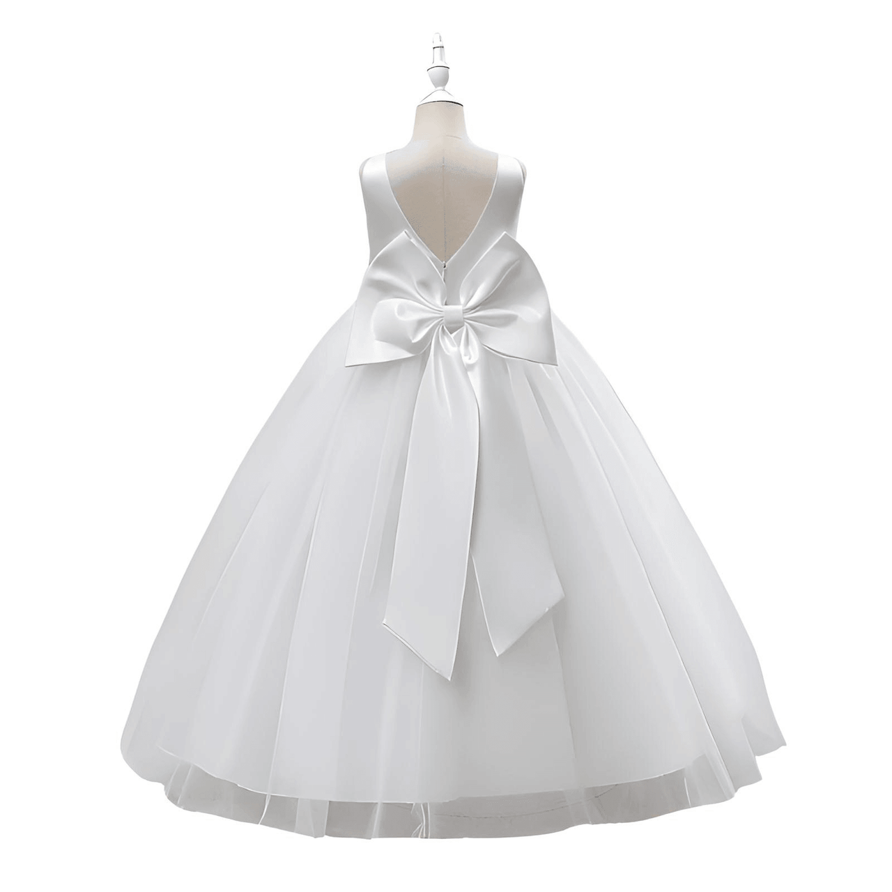 Girl's Long White Dresses For Weddings, Formal Evenings, Birthday Parties or Kid's First Communion -, Dress , Drestiny , 10, 10T, 12, 12T, 2T, 4T, 6T, 8T, Australia, Dark Blue, Dark Pink, Dark Red, Dresses, Girls, New Zealand, Sleeveless, TD, United Kingdom, United States, White , Drestiny , www.shopdrestiny.com