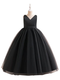 Thumbnail for Black formal dress on a mannequin against a white background