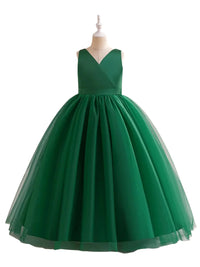 Thumbnail for Green formal dress on a mannequin against a white background