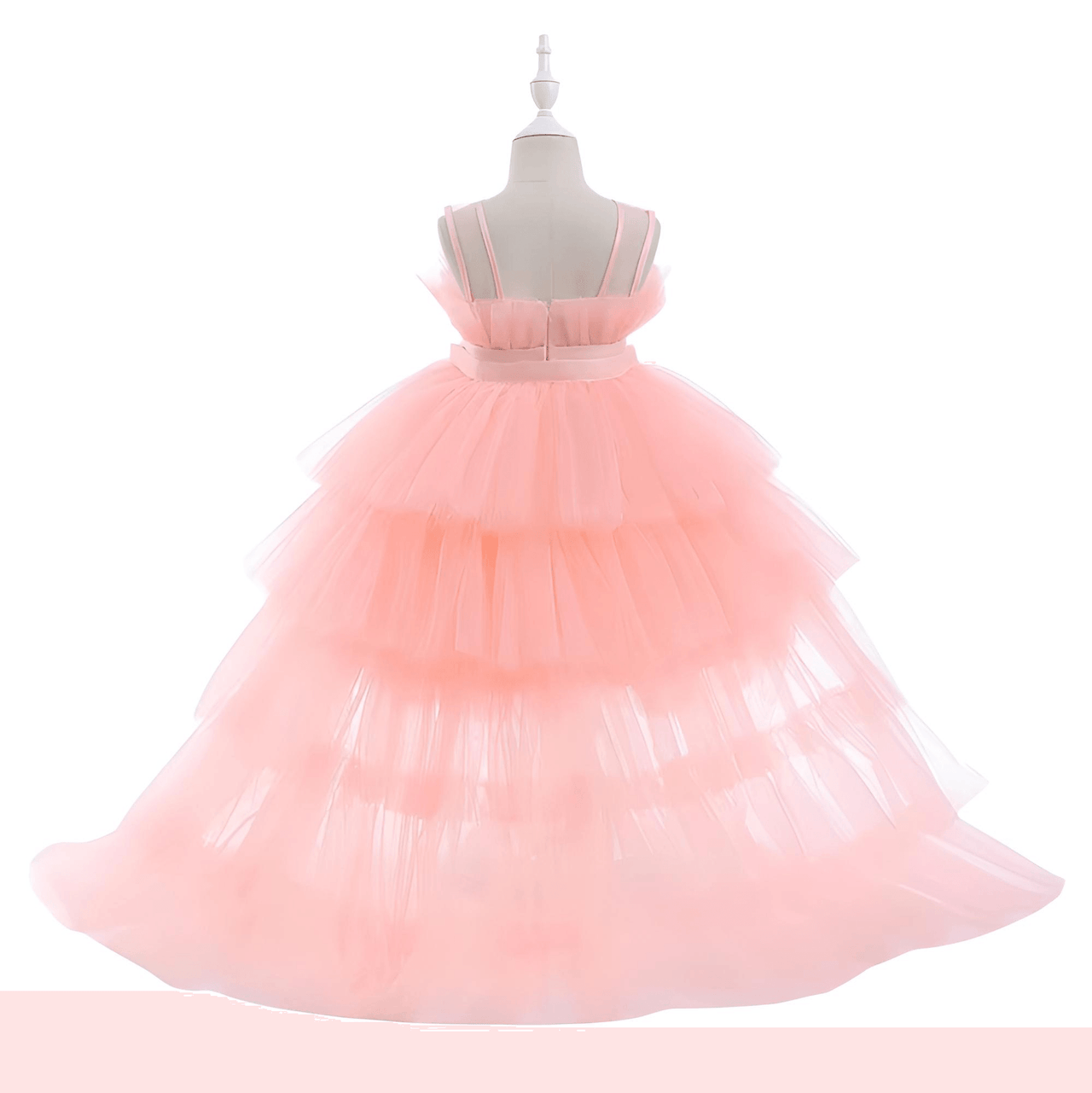 Girl's Puffy Tulle Dress Trailing First Communion Party Dresses For Girl