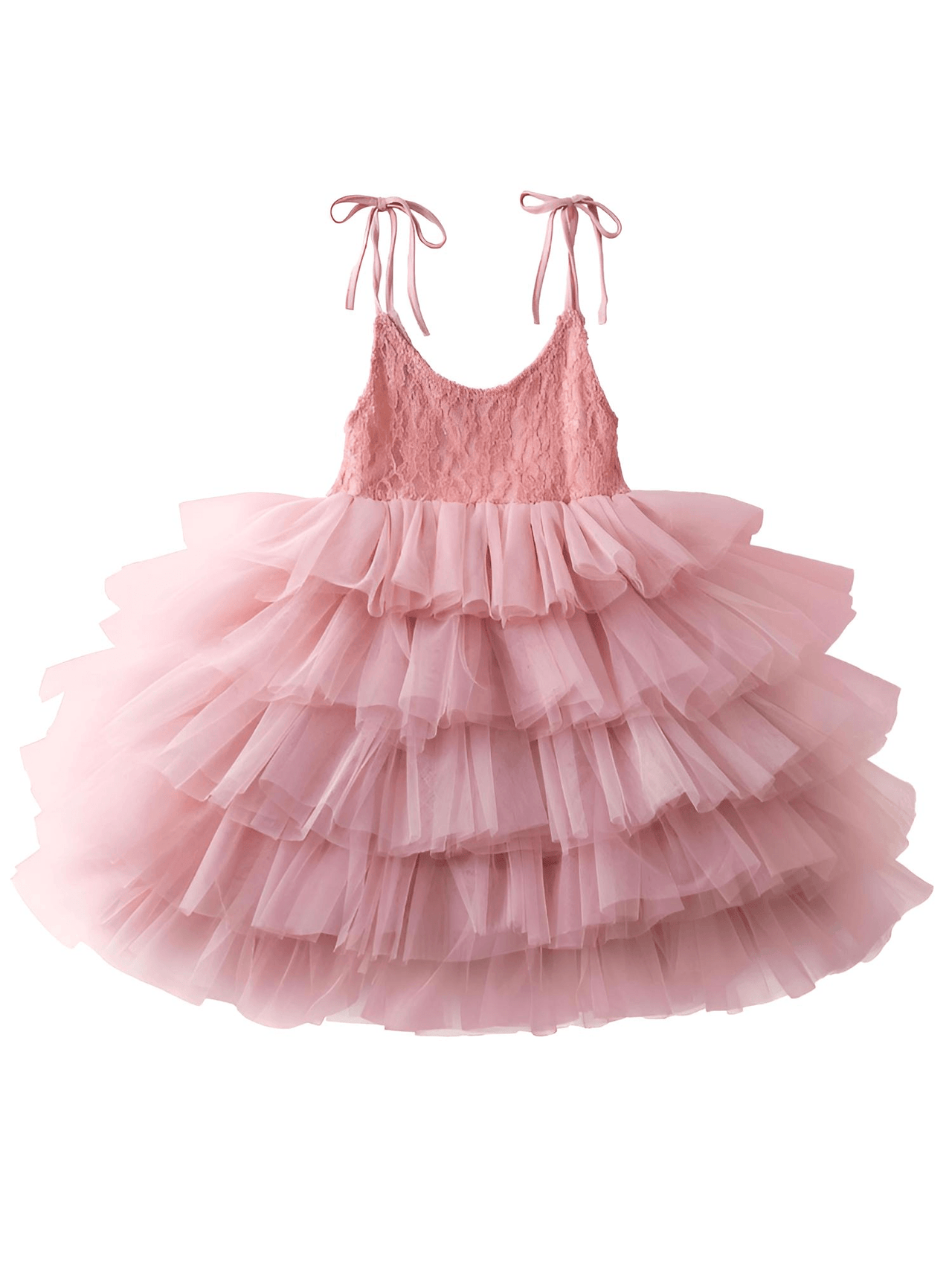 Girl's Sleeveless Strap Princess Dress -, Baby & Toddler Dresses , Drestiny , 3T, 4T, 5, 6, 7, 8, Australia, Canada, Dresses, Flower Girl Dresses, Girls, New Zealand, Pink, Sleeveless, TD, United Kingdom, United States, White, Yellow , Drestiny , www.shopdrestiny.com