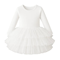 Thumbnail for White long sleeved ballet tutu dress on a white background