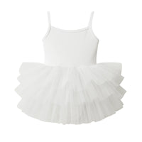 Thumbnail for Bright white ballet tutu dress with thin straps on a white background