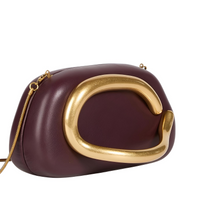 Thumbnail for Gold Closure Box Clutch Bag Women Evening Wedding Party Chic Purse Handbag, Drestiny, Clutches, Purses, United States, USA, Canada, Australia, New Zealand, United Kingdom, UK, Reddish Brown, Gold, Beige, gold handle clutch bag, gold clutch with chain, small gold clutch, shopdrestiny.com