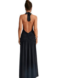 Thumbnail for Halter Deep-V Backless Maxi Dress For Women Fashion Solid Sleeveless Thigh High Split Sexy Long Dress Elegant, Drestiny, backless maxi dress summer, sexy backless maxi dresses, long backless dresses for women, backless maxi dress for wedding guest, cheap backless maxi dresses, Ankle Length Dresses, Maxi Dresses, Sleeveless, United States, USA, Canada, Australia, New Zealand, United Kingdom, UK, Brown, White, Black, shopdrestiny.com