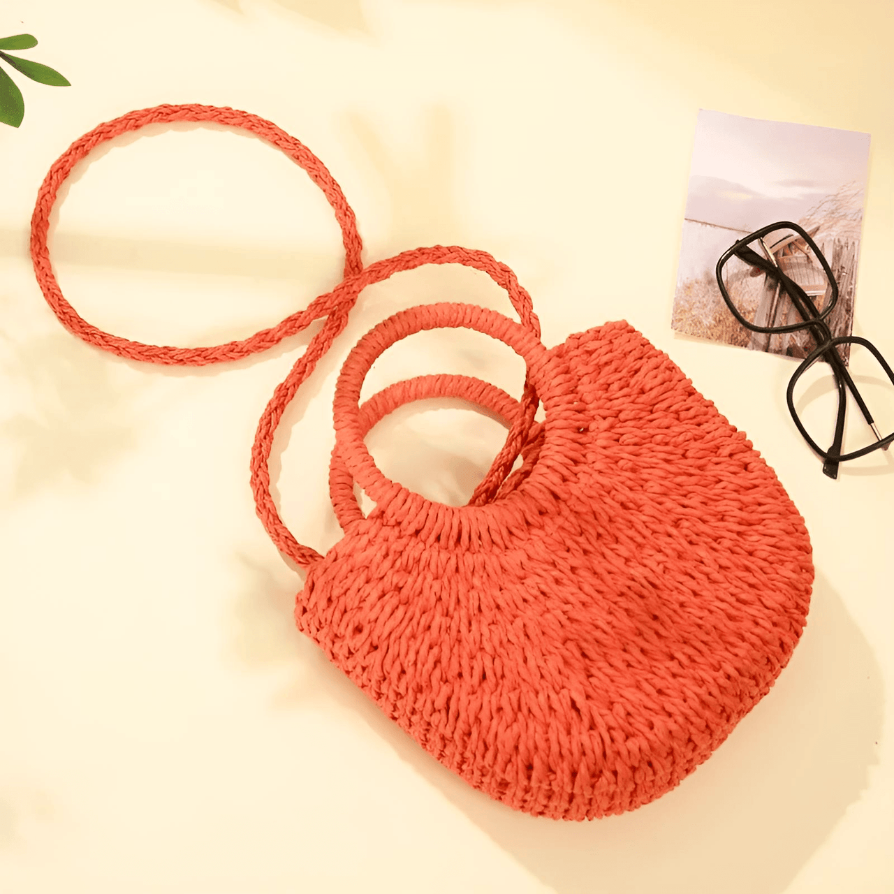 Handwoven Straw Rattan Half-Moon Beach Handbag Large Capacity Women's Summer Hollow Out Crossbody Shoulder Bag, Drestiny, 
Beach Handbags, Beach Bags, Handbags, Purses, Straw bags, crossbody bags, Khaki, Beige, Orange, Black, Hote Pink, United States, Gender_Women, USA, Canada, Australia, New Zealand, United Kingdom, UK, rattan half moon bag, straw half moon bag, wicker half moon beach bag, boho rattan bag, half moon crossbody bag, shopdrestiny.com
