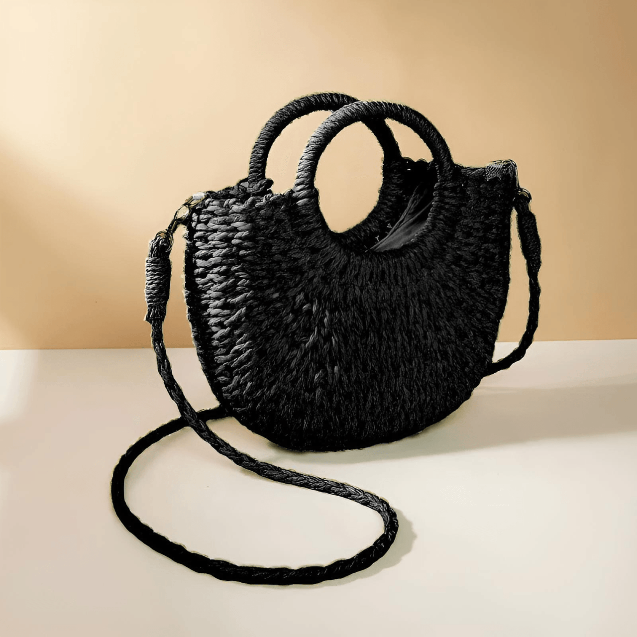 Handwoven Straw Rattan Half-Moon Beach Handbag Large Capacity Women's Summer Hollow Out Crossbody Shoulder Bag, Drestiny, 
Beach Handbags, Beach Bags, Handbags, Purses, Straw bags, crossbody bags, Khaki, Beige, Orange, Black, Hote Pink, United States, Gender_Women, USA, Canada, Australia, New Zealand, United Kingdom, UK, rattan half moon bag, straw half moon bag, wicker half moon beach bag, boho rattan bag, half moon crossbody bag, shopdrestiny.com