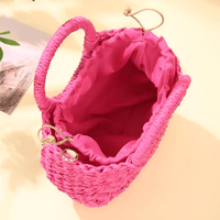 Thumbnail for Handwoven Straw Rattan Half-Moon Beach Handbag Large Capacity Women's Summer Hollow Out Crossbody Shoulder Bag, Drestiny, 
Beach Handbags, Beach Bags, Handbags, Purses, Straw bags, crossbody bags, Khaki, Beige, Orange, Black, Hote Pink, United States, Gender_Women, USA, Canada, Australia, New Zealand, United Kingdom, UK, rattan half moon bag, straw half moon bag, wicker half moon beach bag, boho rattan bag, half moon crossbody bag, shopdrestiny.com